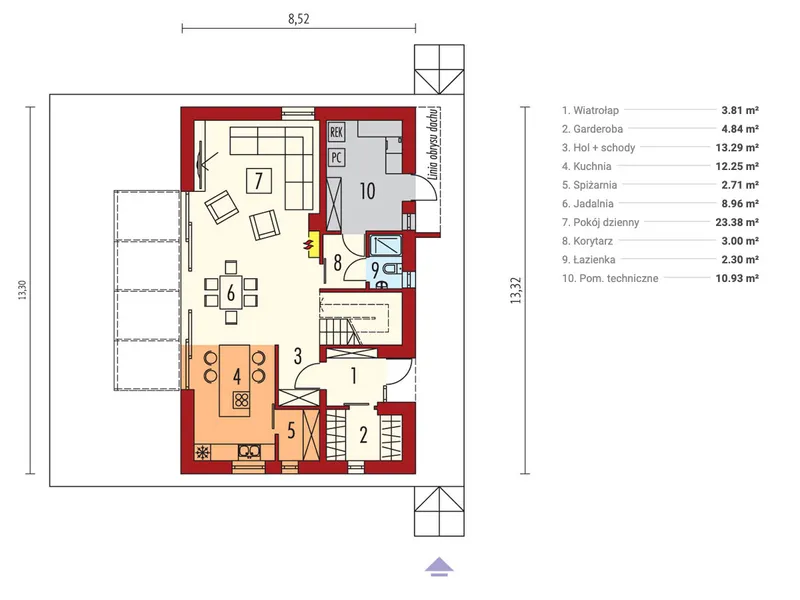 Main Floor 1 – 2-Story Barn Floor Plan with 3 Bedrooms Upstairs