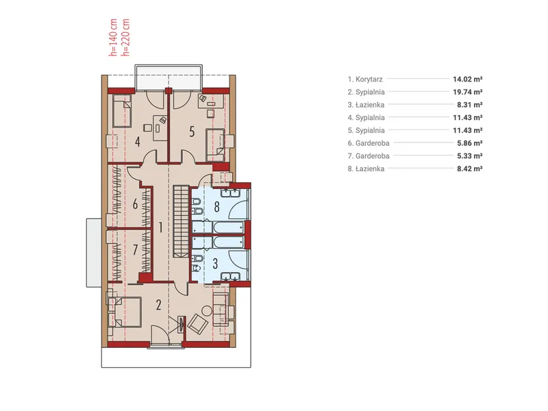 Second Floor 1 – Narrow Lot House Plan with Front Garage