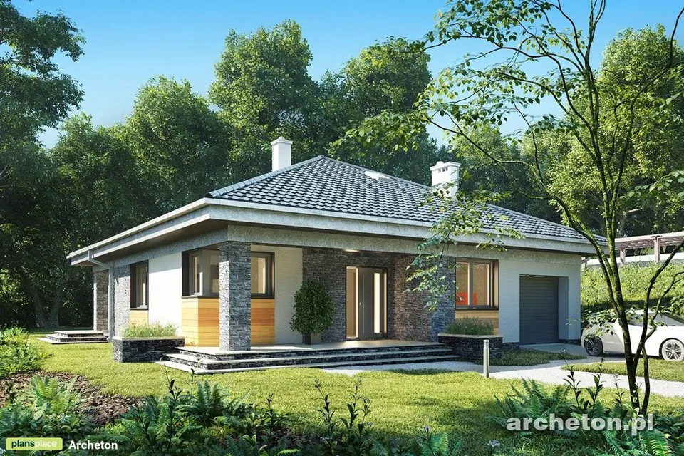 Main Images 1 – House Plan with 1-Car Front Entry Garage