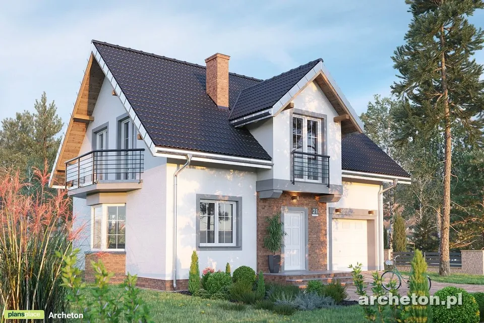 Main Images 1 – European 2-Story House Plan with 2 Balconies