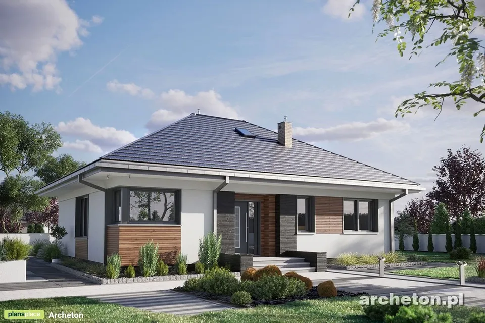 Main Images 1 – 1-Story European Hip Roof Plan with 3 Bedrooms