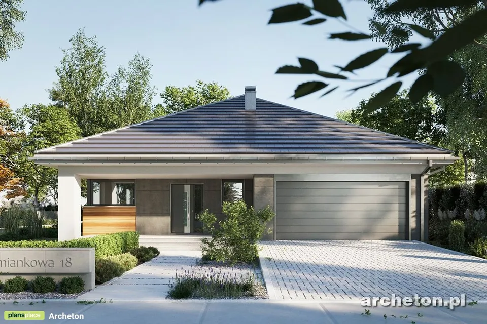 Main Images 1 – T-Shaped Home Plan with 2-Car Front-Load Garage