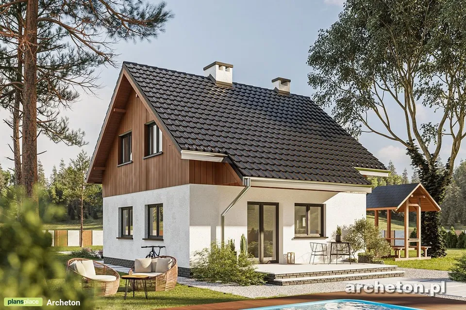 Main Images 1 – 1000 Sq Ft Gable Roof House Plan with 2 Bedrooms