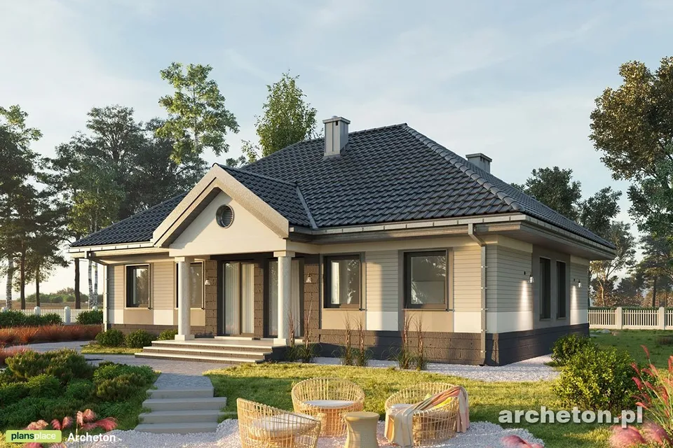 Main Images 1 – 1200 Sq Ft Cottage House Plan with Walk-in Pantry