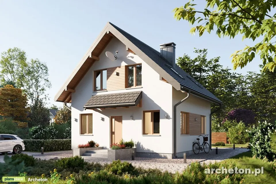 Main Images 1 – 900 Sq Ft Simple House Plan with Gable Roof