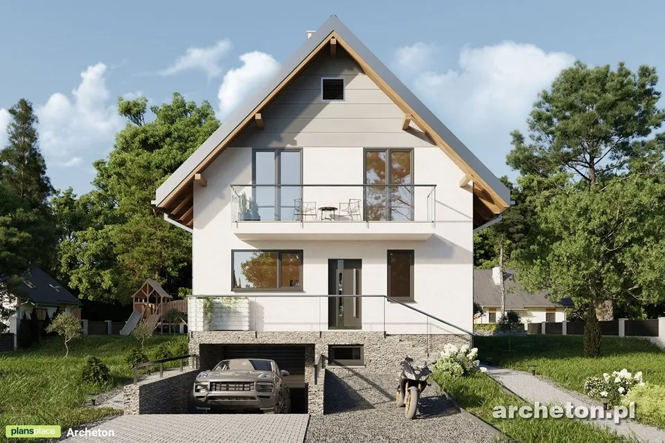Main Images 1 – Drive Under Garage House Plan with Fireplace