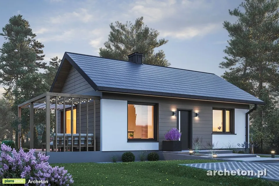 Main Images 1 – Small Gable Roof House Plan with Side Porch