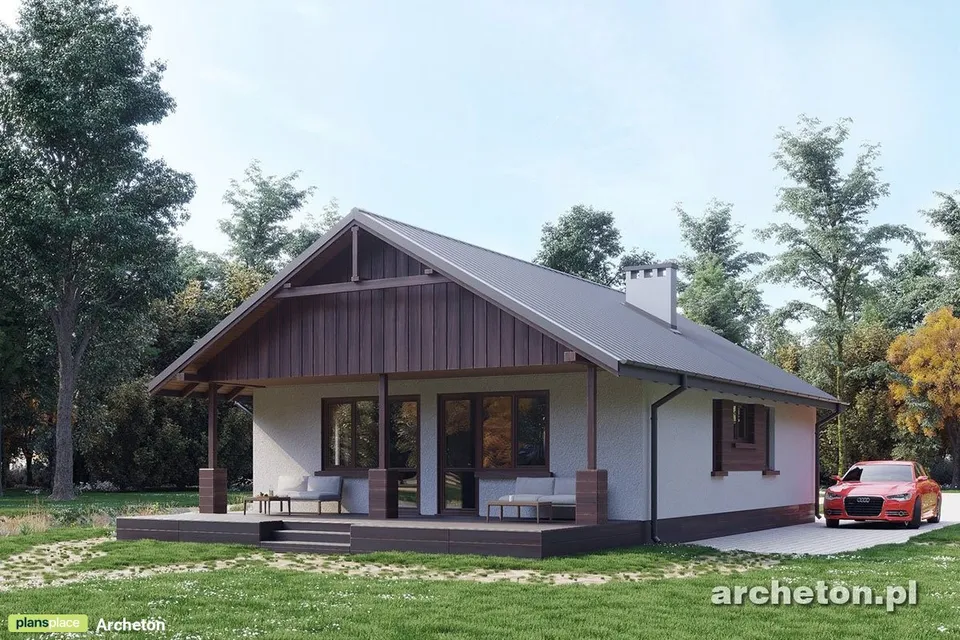 Main Images 1 – Simple House Plan with Gable Roof and 2 Beds