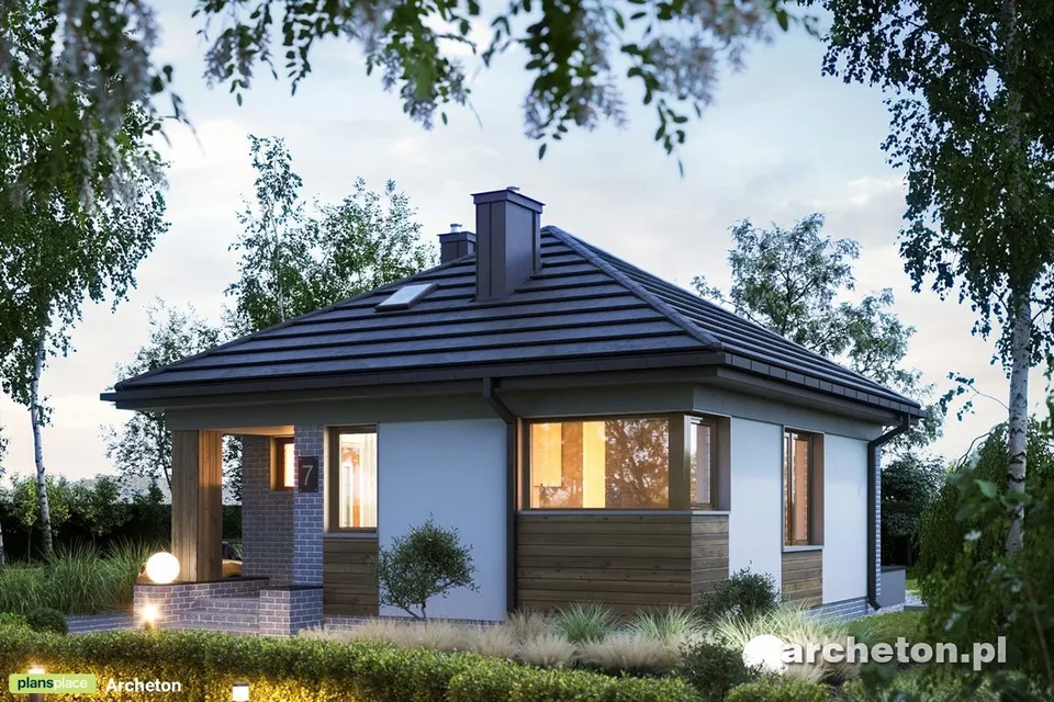 Main Images 1 – 500 Sq Ft Tiny House Plan with Pyramid Roof