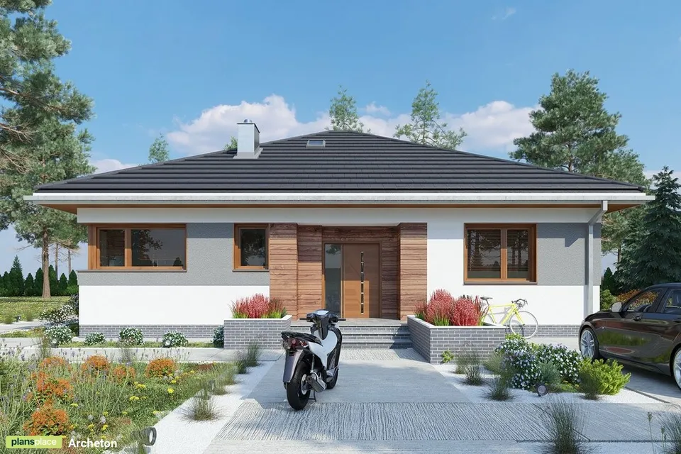 Main Images 1 – One Level Bungalow Plan with Open Floor Plan