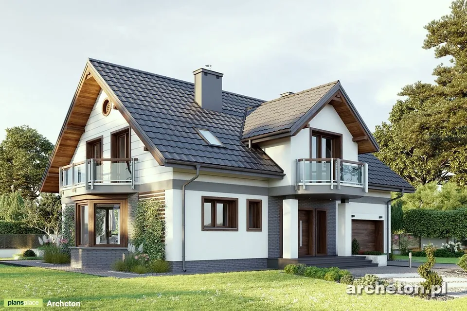 Main Images 1 – House Plan with Balcony above Bay Window