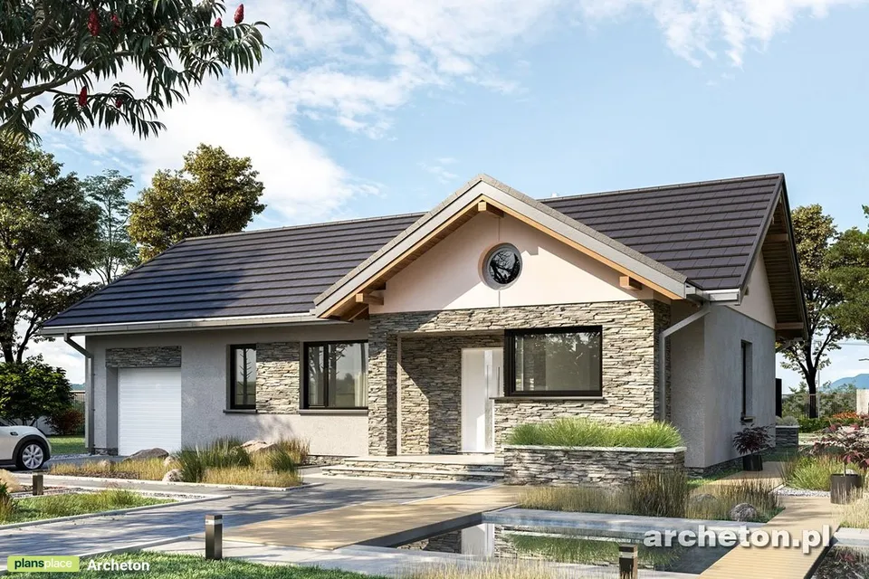 Main Images 1 – Simple 1-Story House Plan with Vaulted Ceiling