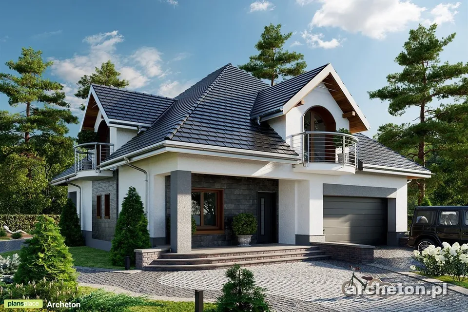 Main Images 1 – House Plan with 3 Dormers and 3 Balconies