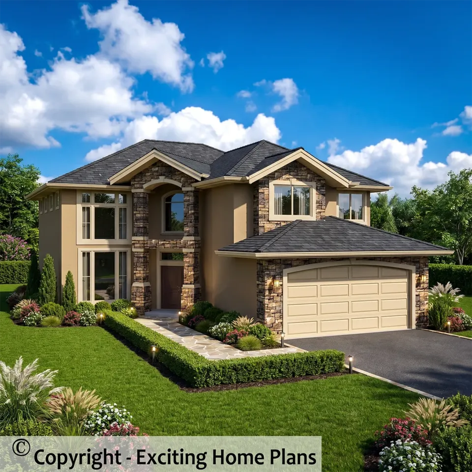 Main Images 2 – 2-Story House Plan 2285 ft², 4 Beds — 28075R