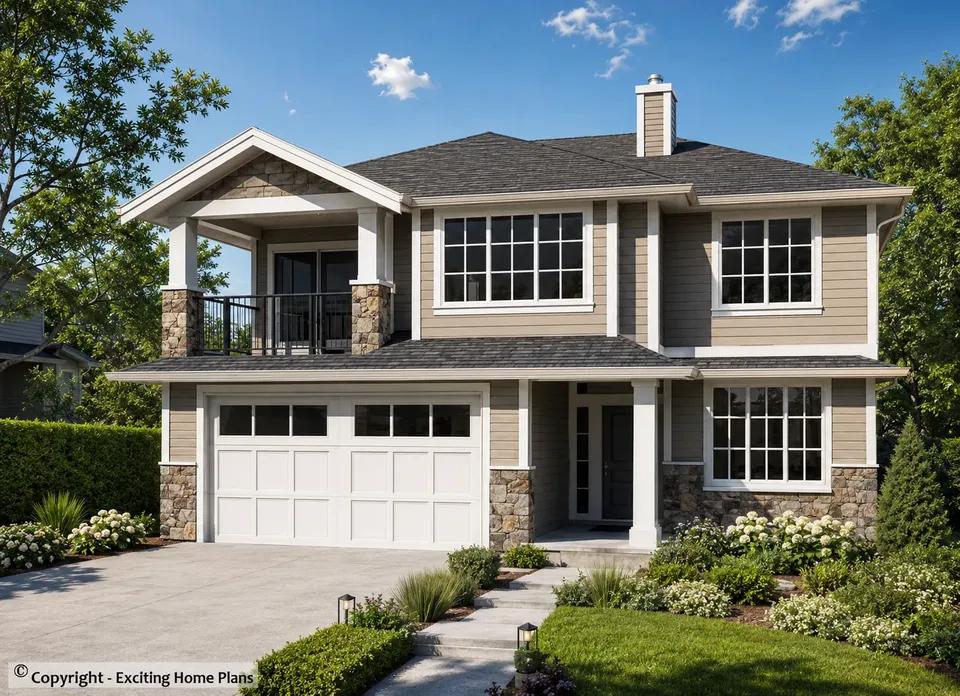 Main Images 2 – 2-Story House Plan 2491 ft², 4 Beds — 83572R