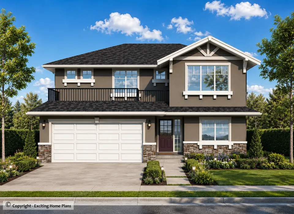 Main Images 2 – 2-Story House Plan 2144 ft², 3 Beds — 86259R