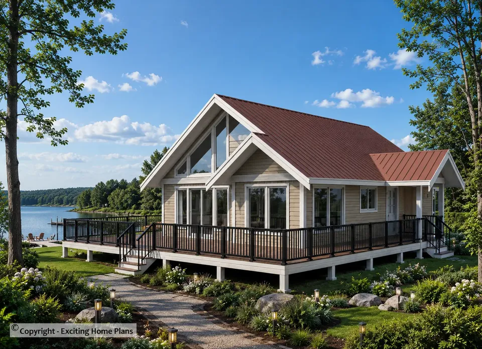 Main Images 2 – 1-Story House Plan 975 ft², 2 Beds — 94922R