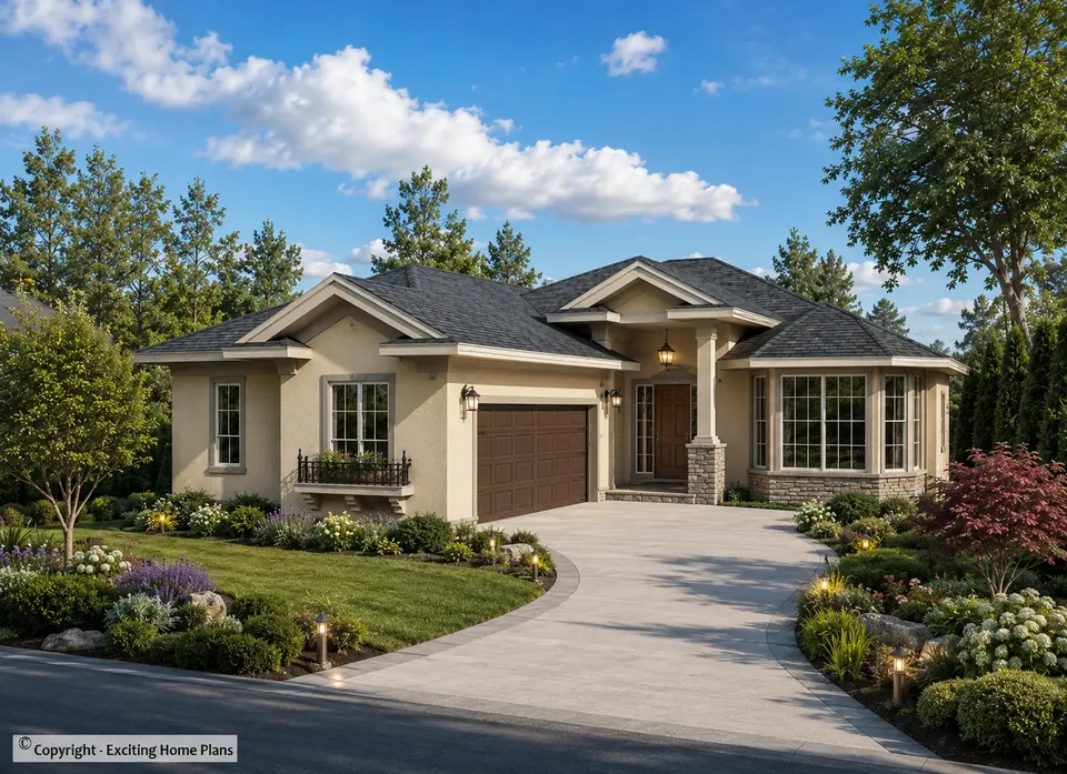 Main Images 2 – 1-Story House Plan 1575 ft², 3 Beds — 21314R