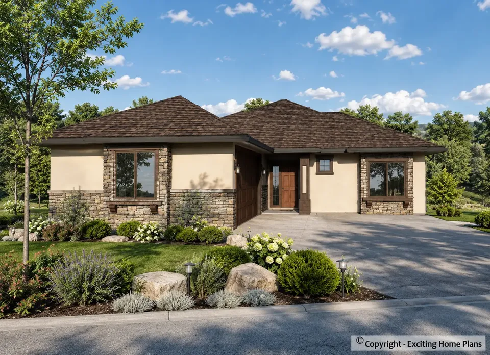 Main Images 2 – 1-Story House Plan 1655 ft², 4 Beds — 43198R