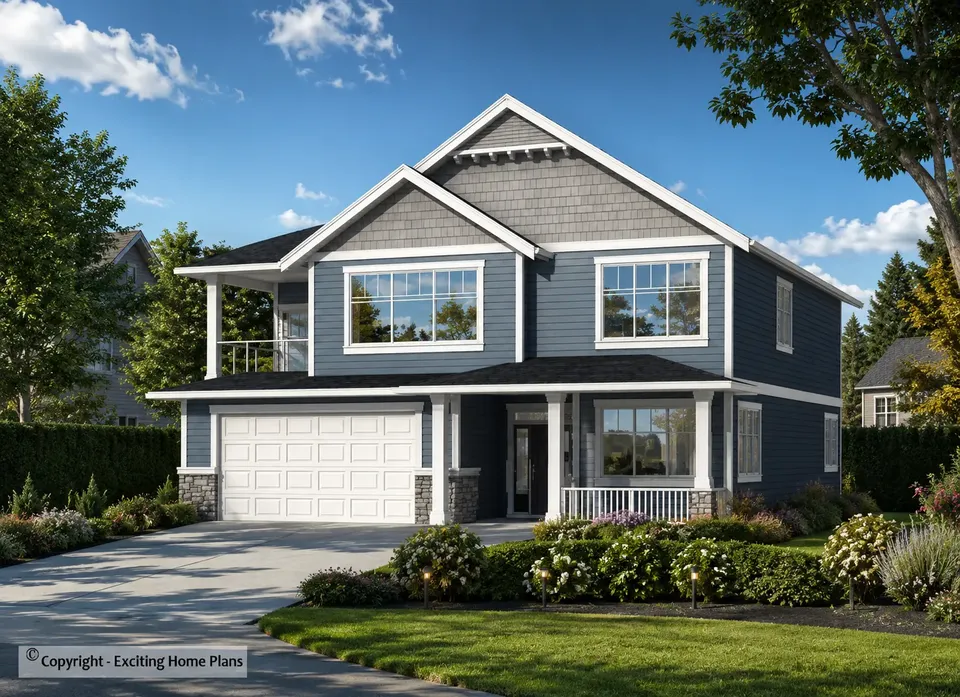 Main Images 2 – 2-Story House Plan 2797 ft², 5 Beds — 61954R
