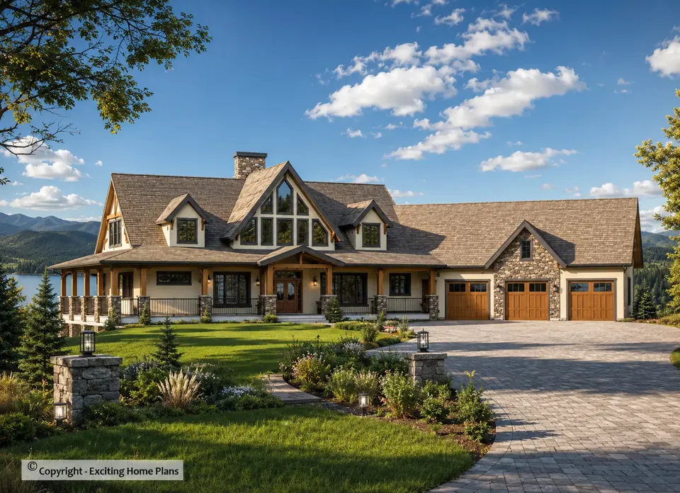 Main Images 2 – 1.5-Story House Plan 5457 ft², 4 Beds — 53476R