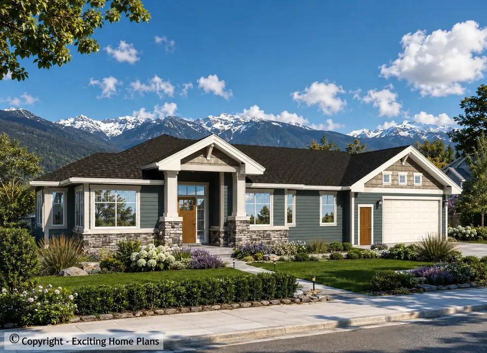 Main Images 2 – 1-Story House Plan 1577 ft², 3 Beds — 32999R