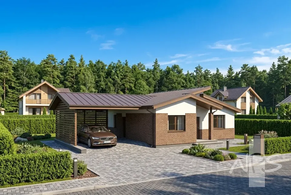 Main Images 2 – 1-Story House Plan 1207 ft², 3 Beds — 14208R