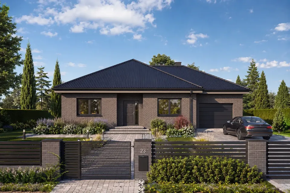 Main Images 2 – 1-Story House Plan 1163 ft², 3 Beds — 15490R