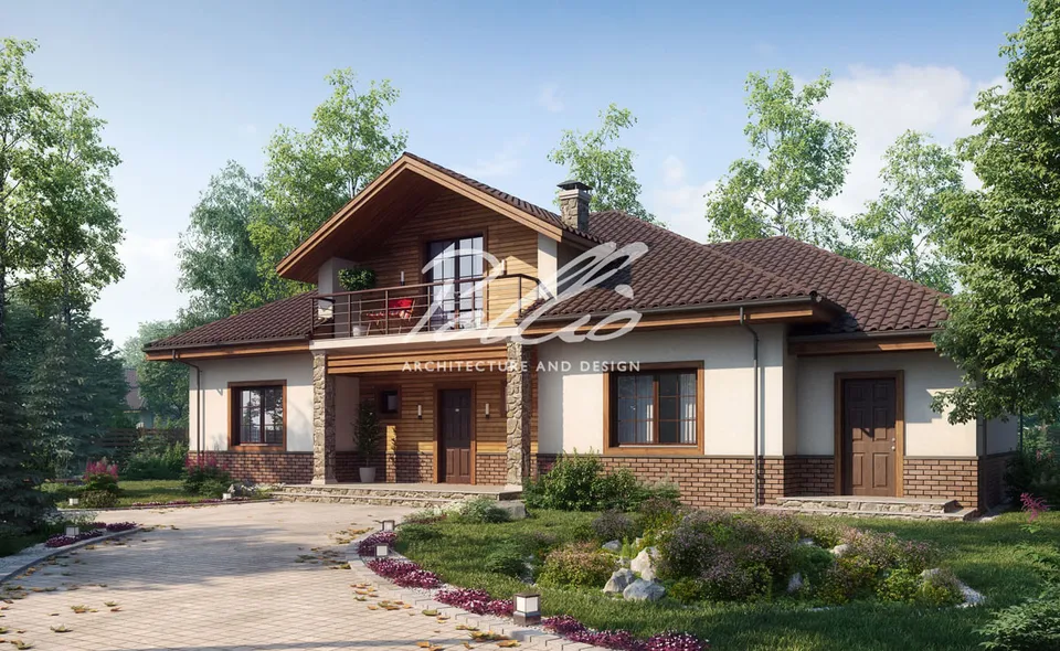 Main Images 1 – 2883 ft² European 1.5-Story House Plan with Home Theater, 3 Beds, and 2 Baths – 86155C