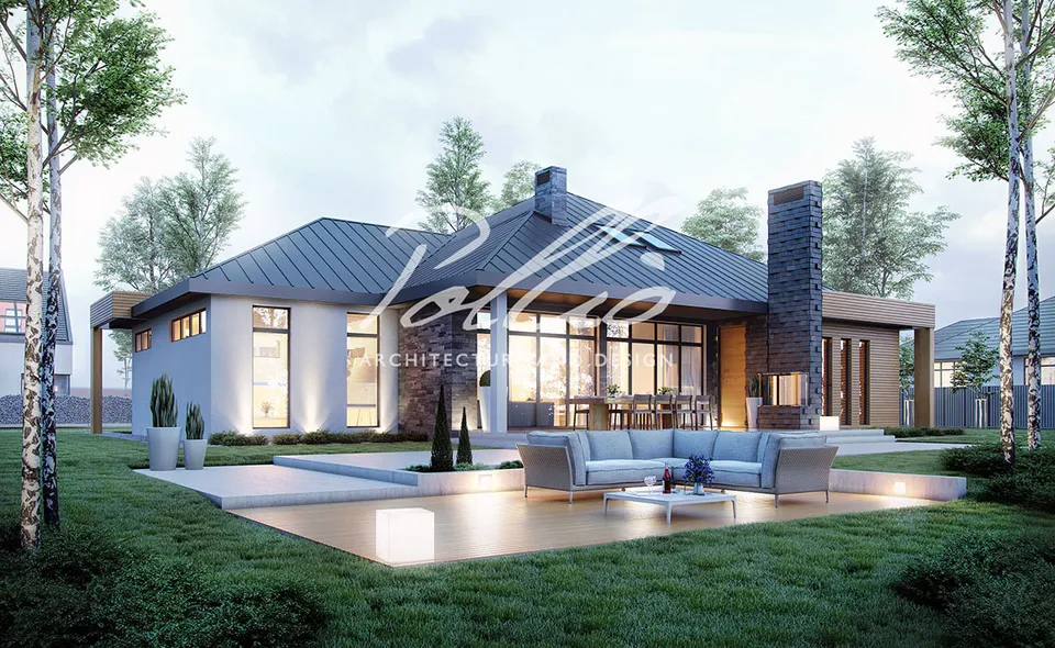 Main Images 2 – 1-Story House Plan 2375 ft², 3 Beds — 66131C