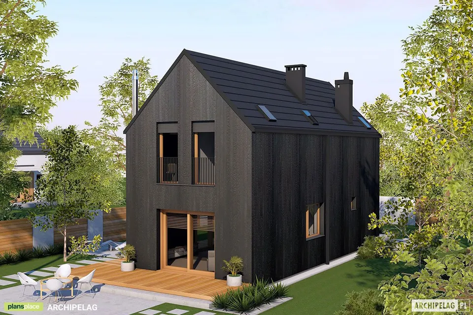 Main Images 1 – Narrow Lot House Plan with Black Elevations