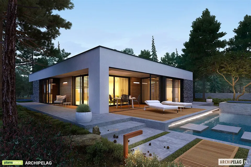 3-Bed, 1700 Sq Ft European Flat Roof House with Open Floor Plan