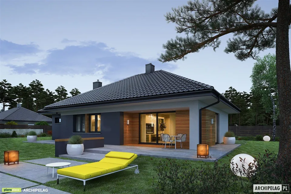 Main Images 1 – 900 Sq Ft Small House Plan with 1-Car Garage