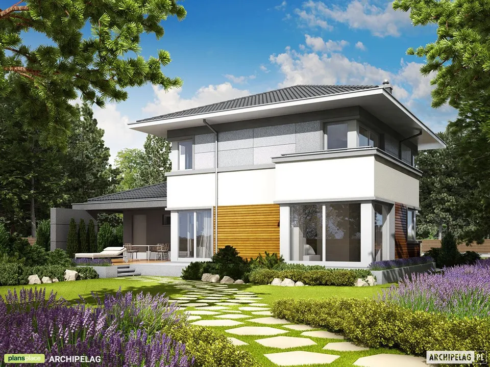 Main Images 1 – Two Story House Plan with Corner Fireplace