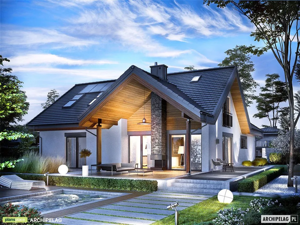 Main Images 1 – 1800 Sq Ft House Plan with Indoor-Outdoor Fireplace