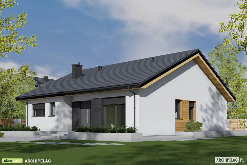 Main Images 1 – 1600 Sq Ft One Story House Plan with 4 Bedrooms