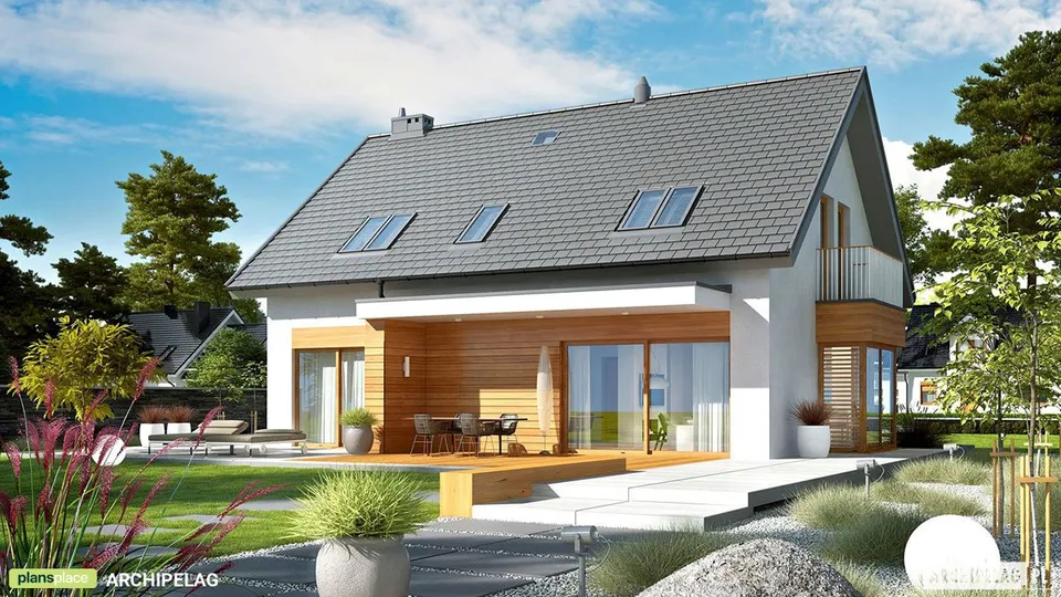 Main Images 1 – 1700 Sq Ft House Plan with Bay Window and Garage