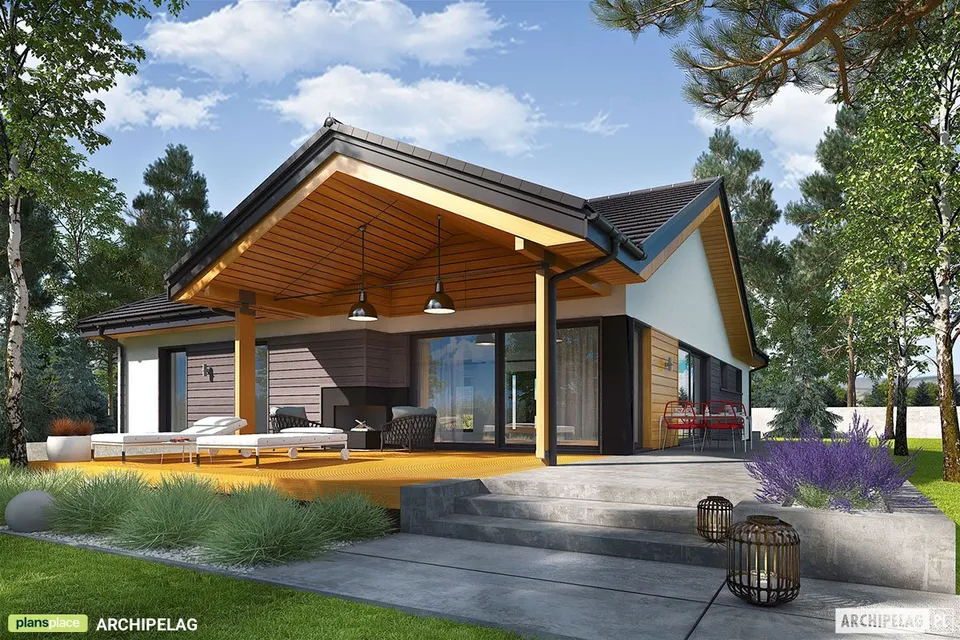 Main Images 1 – 1400 Sq Ft One Story House Plan with 2-Car Garage