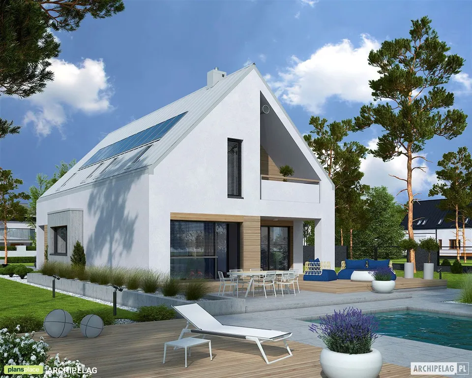 Main Images 1 – House Plan with Garage and 2 Private Balconies