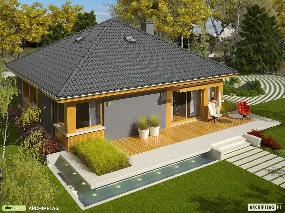 Main Images 1 – House Plan with Pyramid Roof and 3 Bedrooms