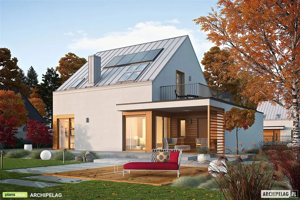 Main Images 1 – 1.5-Story House Plan with Rooftop Deck above Garage