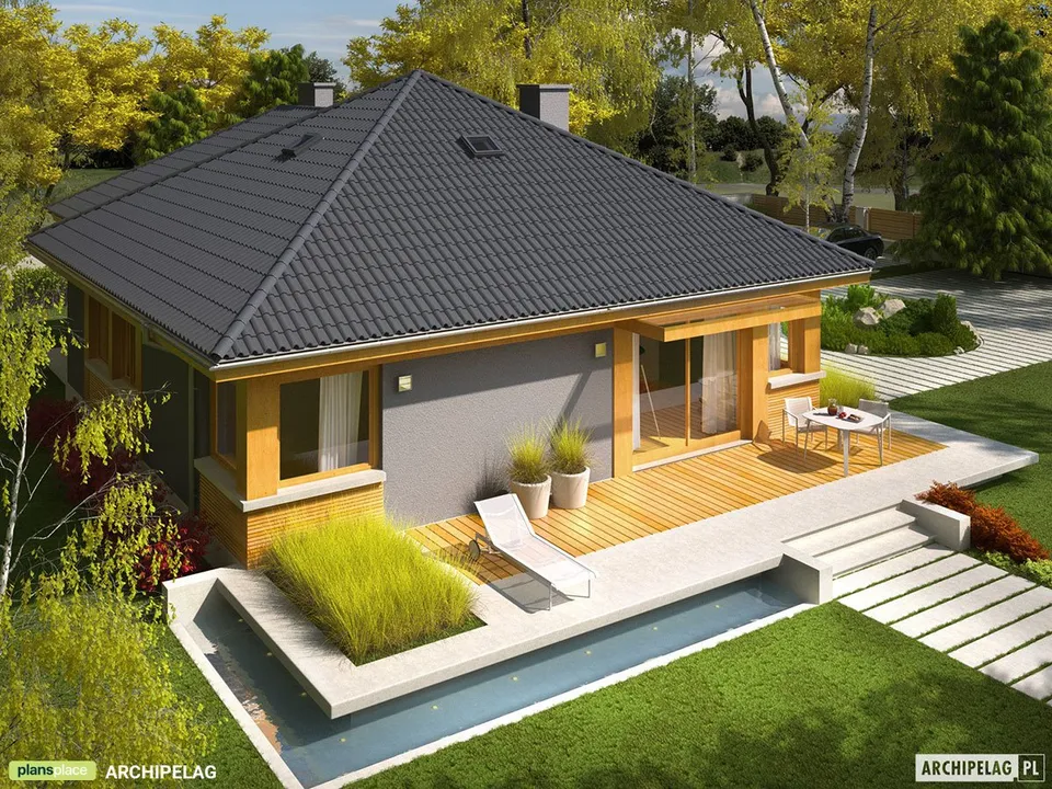 Main Images 1 – Single Story House Plan with 1-Car Garage