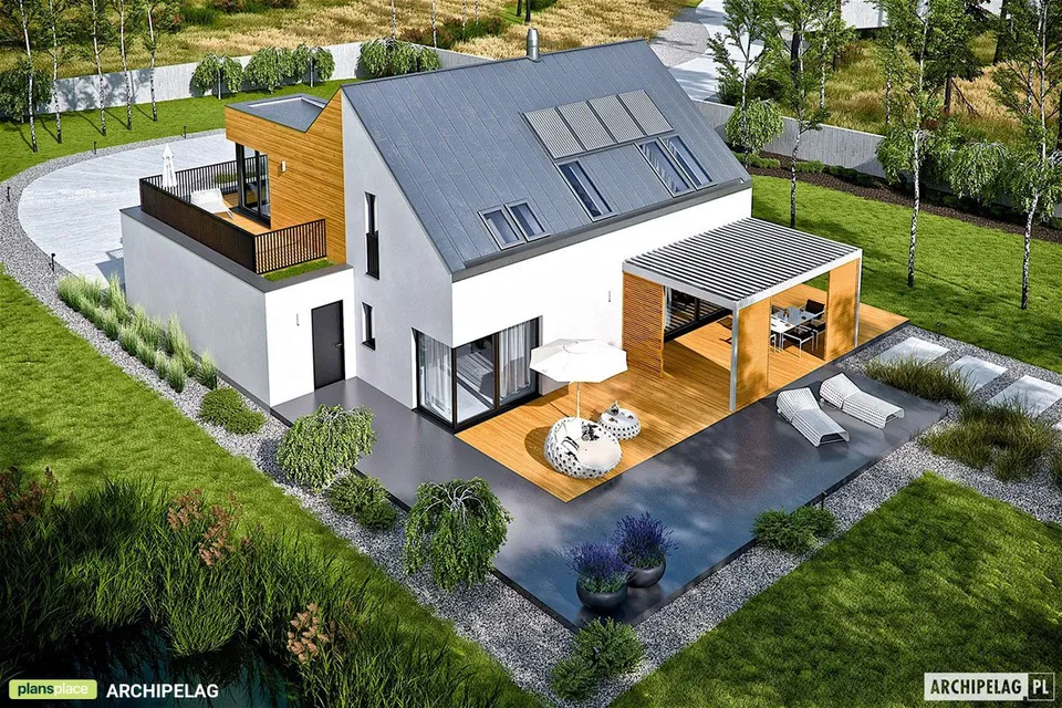 Main Images 1 – 2-Story Contemporary Home Plan with 2-Car Garage