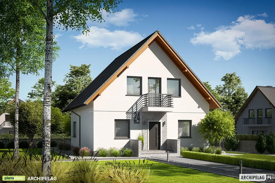 Main Images 1 – 1300 Sq Ft Simple House Plan with 3 Beds Upstairs