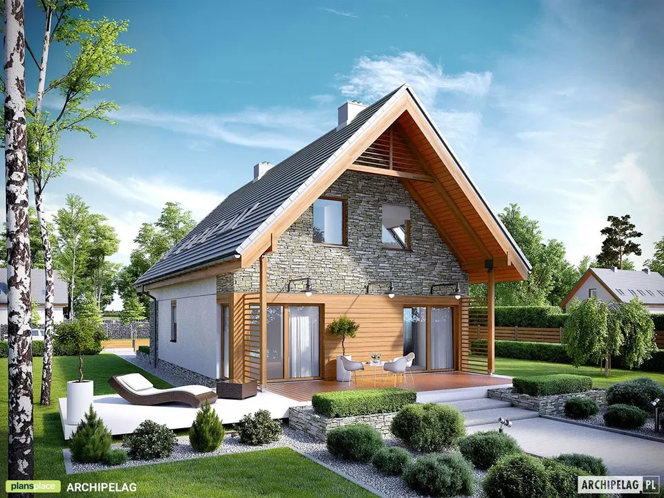 Main Images 1 – 1200 Sq Ft Simple House Plan with 3 Beds Upstairs