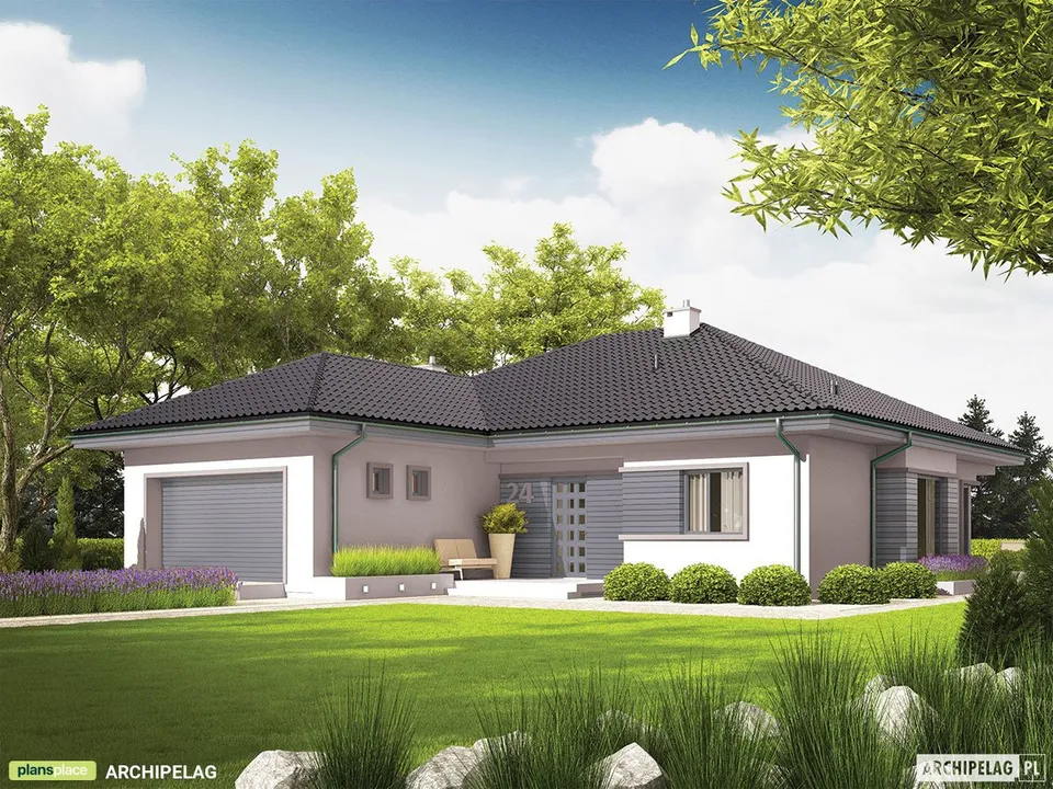 Main Images 1 – 1300 Sq Ft L-Shaped House Plan with Garage