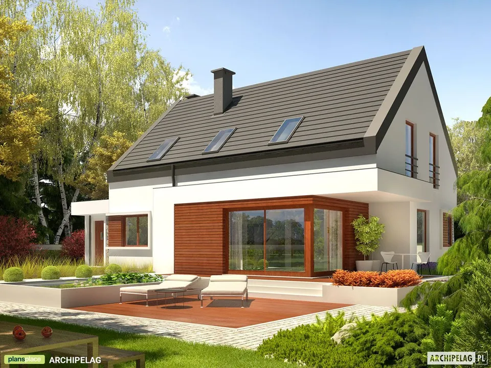Main Images 1 – Modern House Plan with Gable Roof and Home Office
